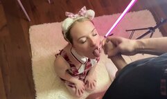 Blonde Teen Gets Brutal Facefuck