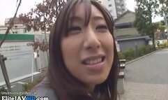 Japanese lovable babe helps her man to cum