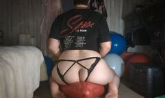 Big Ass Sit-to-Pop 10 Giant 17” Tuf-Tex Balloons Crushed
