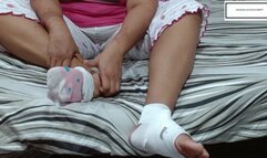 Brig_Sexi_Hot hurt ankle inspection plus wrap on foot