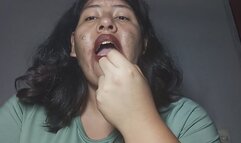 Crying and messy lipstick