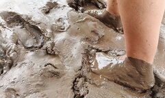 Walking through a lot of mud with their bare feet (3)