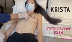 KRISTA stethoscope exam Part I - stething - heart - doctor - patient - BP - auscultation