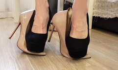 High heels hard play, hard shoeplay, high heels bending, high heels stomping