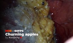 [HDR 60FPS] - Churning apples (Eating + Stomach view) - ENDOSCOPE VORE