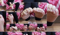 Dolce Amaran's Oiled Soles - TOE WIGGLING - NAIL FETISH - BAREFOOT - TOES - BIG TOE - OIL - OILED SOLES
