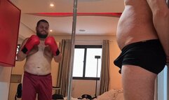 Motel Room Submission: Bear Boxer Punishes Jobber with Intense Gutpunching