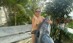 "Playing and riding my favorite inflatable… are you in?"