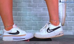 Goddess Amber & Miss Lucy - Busting Your Face, Cock & Balls Under Our Dirty Nike Trainers - 194 Feet Cam x 2 - Trample CBT Trampling Crushing Face Crush Standing Shoe Foot Feet Gagging Worship
