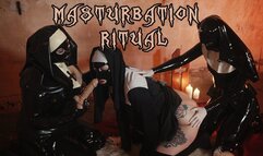 Masturbation ritual with latex Nuns * orgasm control * magic wand * blowjob * strap-on