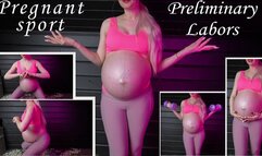 Pregnant sport coach and labors on the last weeks