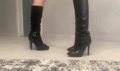 We tap toe and heel in black boots D c