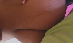 Cumshot over giant African boobs Elize K cup udders