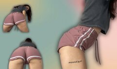 Shaking and bouncing my booty in my pink shorts