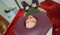 Face sitting in box, part 1, Anita Perversa and Slave Rebbit Gay, Cam by Manu, FULL HD