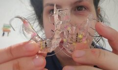 Wearing My Retainers With Fresh Red Lips and Taking Them Out With My Tongue – Oral Fetish Play Close-Up