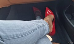 on the highway with red high heels HD mp4 1920x1080