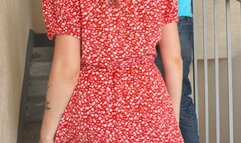 Woman sucks man in the entrance