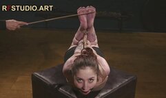 Bora - Tight Hogtie, BallGag and Bastinado for Her Meaty Soles (FULL HD MP4)