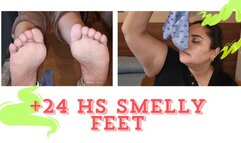 more than 24 hs smelly feet
