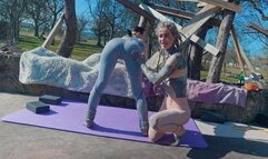 JOI Voyeur Stretching in Yogapants with Anuskatzz - POV Jerk Off Instructions in Leggings (MOV)