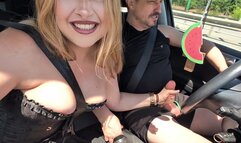 Deity Bastet and Faith - CBT and handjob in car