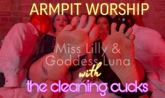 Armpit Worship With Miss Lilly, Goddess Luna And The Cleaning Cucks!