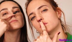 Women Noseplay - Silly Faces - HD MP4