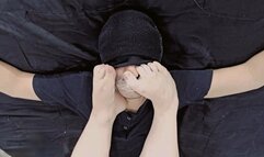 Nose pinching with stinky feet