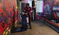 Badboy shows a fat guy the consequences of challenging a truly evil guy