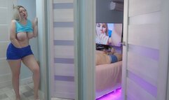 Busty Stepdaughter Caught Stepdad Jerking Off