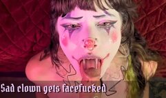 Ruined clown makeup blowjob POV