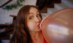Birthday Balloon Tease with Lipstick & Fingernail Fetish - Jina's Inflatable Fetish Fun FHD