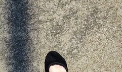 Tempest flexing her muscular calves in galaxy dress