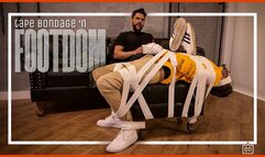 Hex turn Tonny into his new footrest furniture by tape bondage (1080p ENG-sub) Bondage Male - Gay Foot Domination - Gay Sneaker Fetish - Male Domination