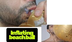 Inflating beach ball