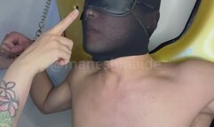 Femdom Face Licking and Dick Spitting; Miyu Gets Him Wetter Than Ever