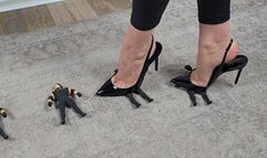 Crushing 5 Tiny Men Beneath My Saint Laurent Slingbacks – Extreme Toe Cleavage Domination