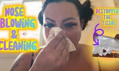 Malory's Nose-Wreck After Yard Clean-Up! Blows Nose HARD - Dry Blows, Uses MASCARA BRUSH to Clean? (Up-Close ASMR)