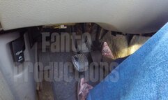 Scarlet Driving her Mustang in Cowgirl Boots