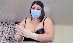 Spreading my slave's tight ass