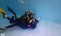 Two Girls, One BCD – Intimate Underwater Scuba Sharing in Wetsuits - AVI