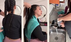 Hair Wash, Brushing & Braiding ASMR