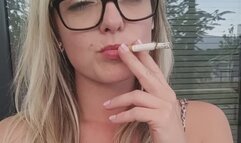 Face Close Up Smoking and Dangling