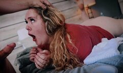 Housewife Wrecked - Celia Ray - tshirt, jeans, keds, tape bondage, Otm gag, blowjob x2, fucking