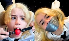 Bound for Her F Grade?! Schoolgirl Nani Gets Ballgagged, STUFFED and Tape-SEALED!