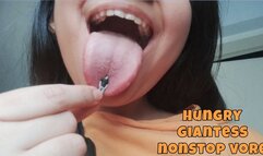 Hungry giantess eating tinies nonstop