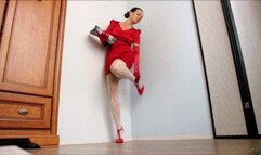 Professional teacher sprained her leg AVI