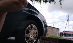 A complete movie of how the goddess Angelin drives and pumps the pedals with her bare feet (1)