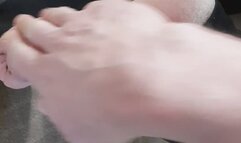 Mature nurse wife feet Scholl wooden clogs ticklig gently beating